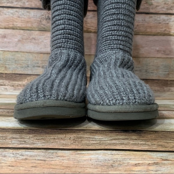 Ugg Grey Cardy Tripple Button Boots - Picture 4 of 8